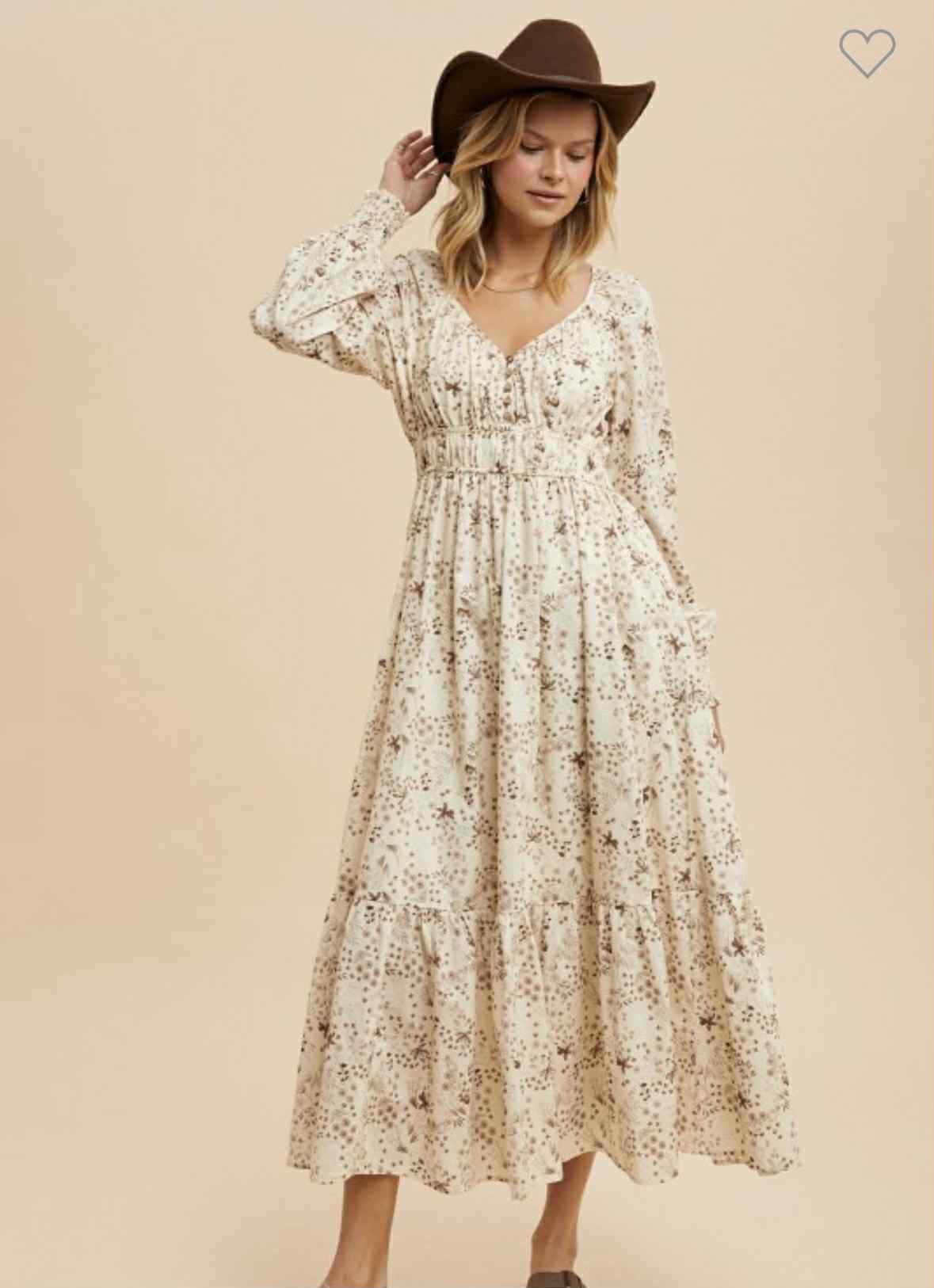Rust Petal Midi Dress
