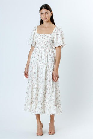 Blusa floral Midi Dress