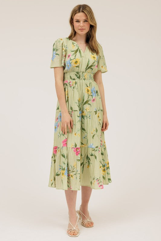 Blooming Floral Midi Dress