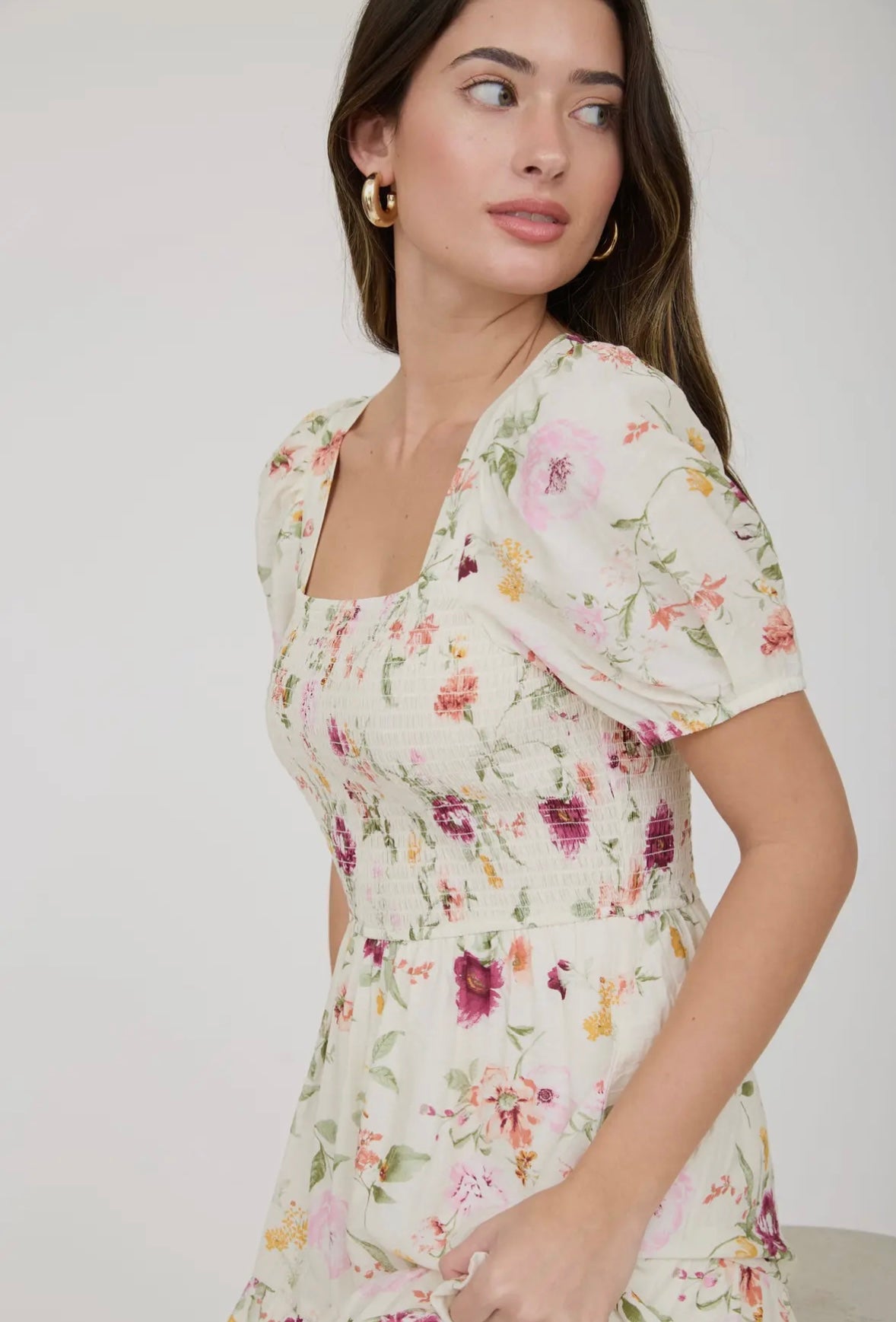 Spring floral Midi Dress