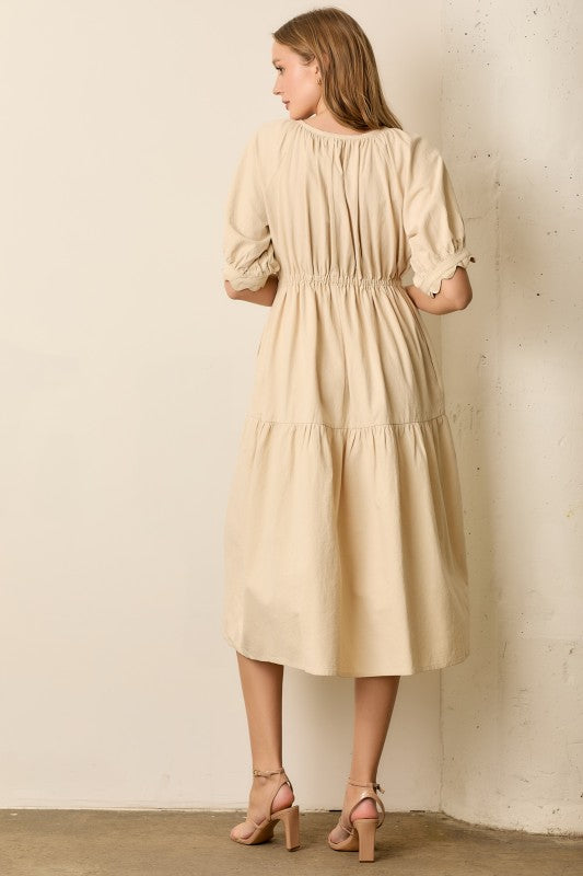 Honey Cream Midi Dress