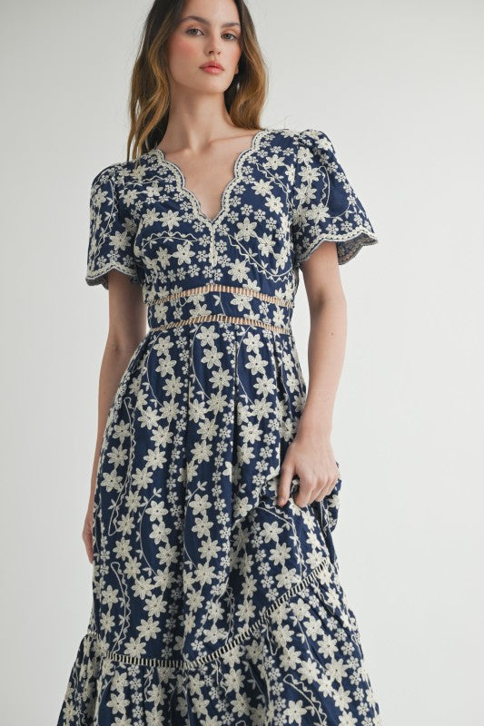 Chic Off-shoulder Lace Midi Dress