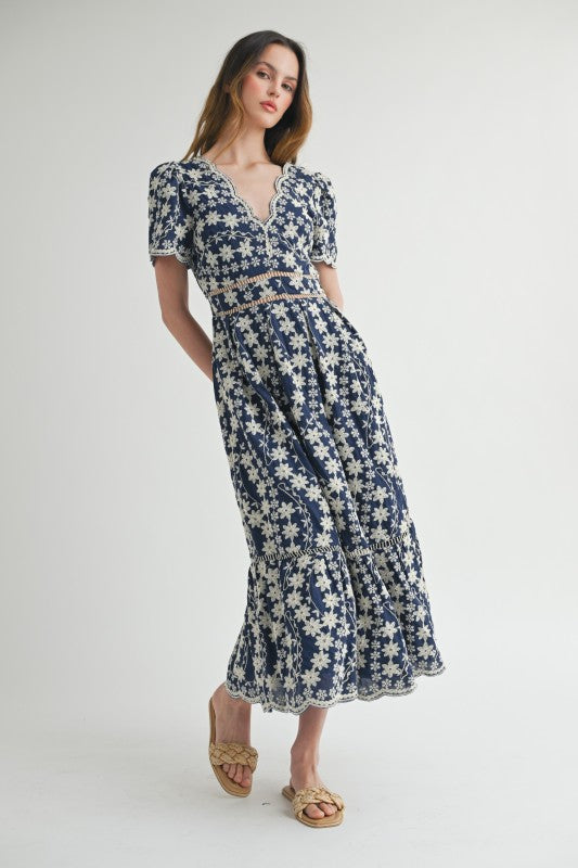 Chic Off-shoulder Lace Midi Dress