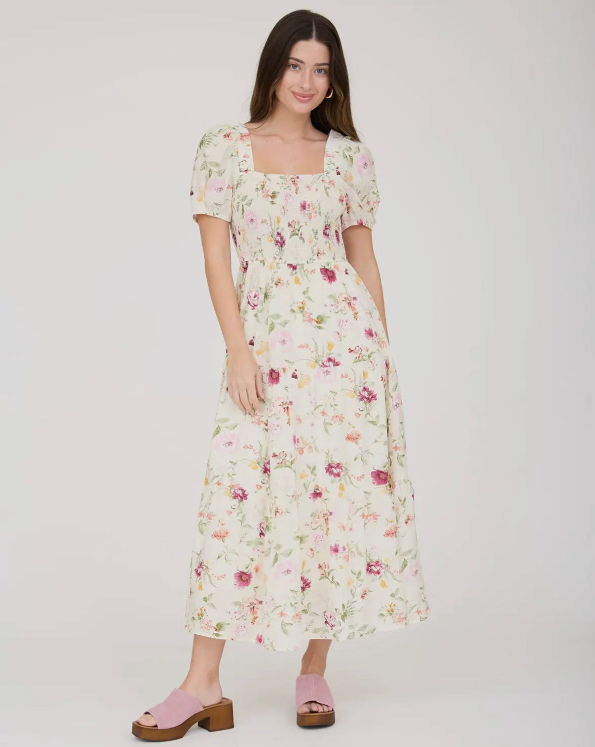 Spring floral Midi Dress