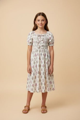 Girls floral spring with bow details