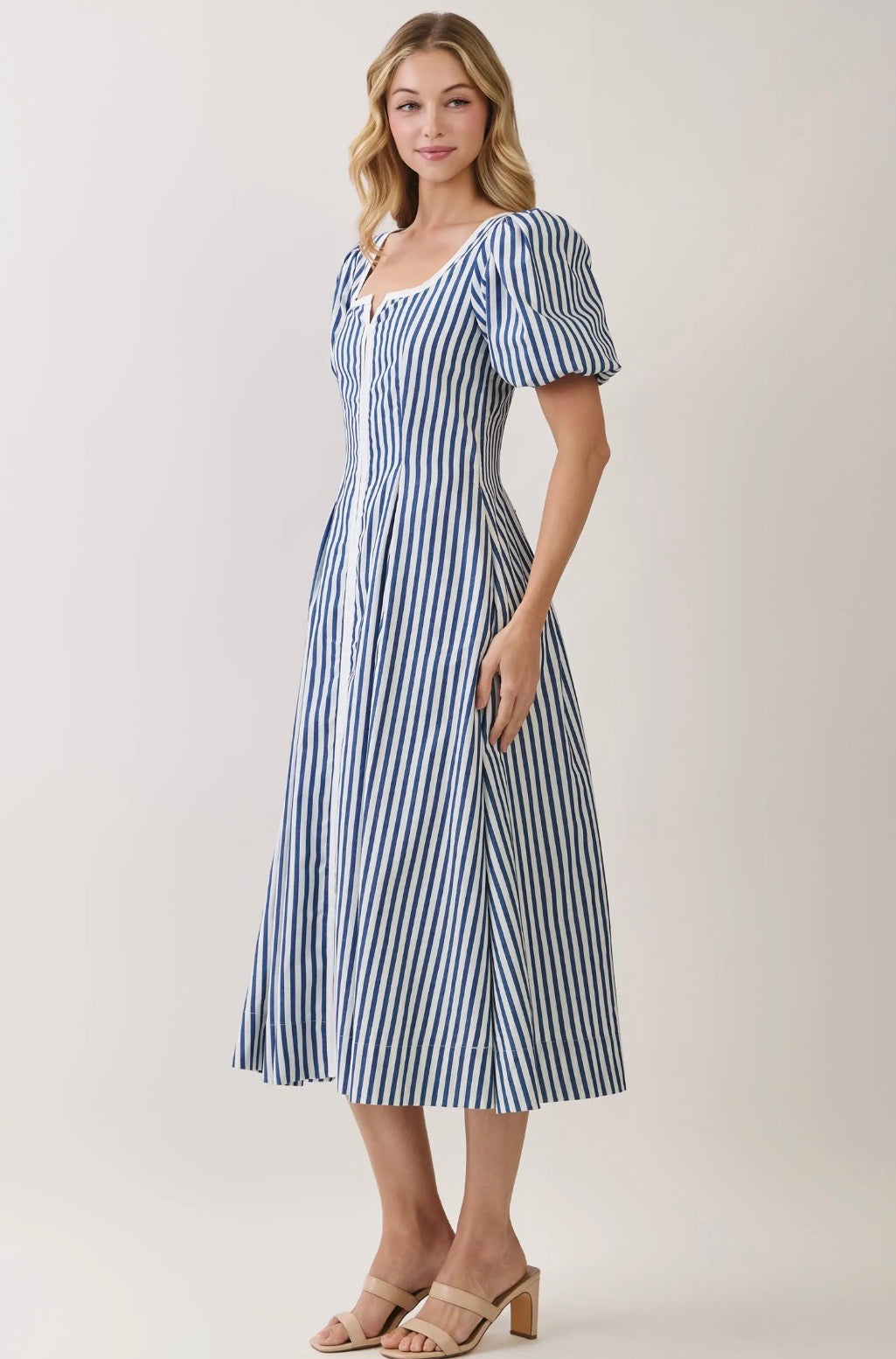 The Graceful Stripe Midi Dress