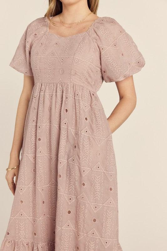 Dust Pink Midi Dress