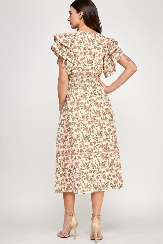 Blossom Ruffle Midi Dress