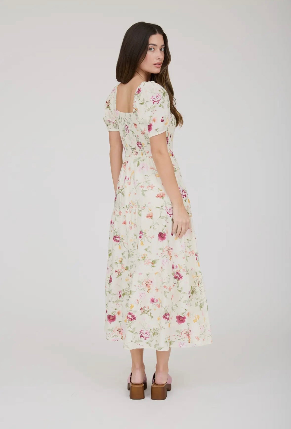 Spring floral Midi Dress