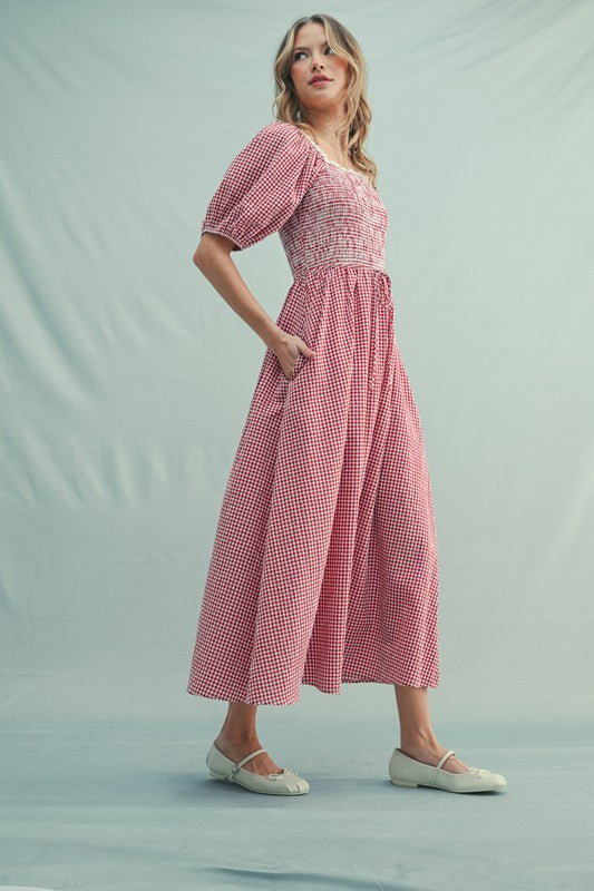 Sweet Gingham midi dress