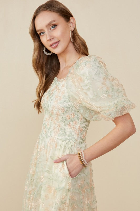 Peach Sky Midi Dress