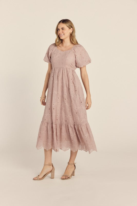 Dust Pink Midi Dress