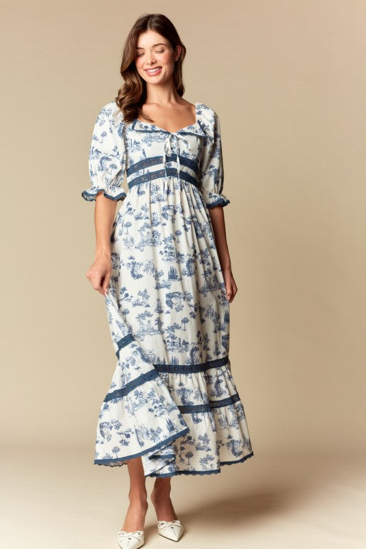 Blue Garden Maxi Dress