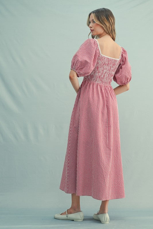 Sweet Gingham midi dress