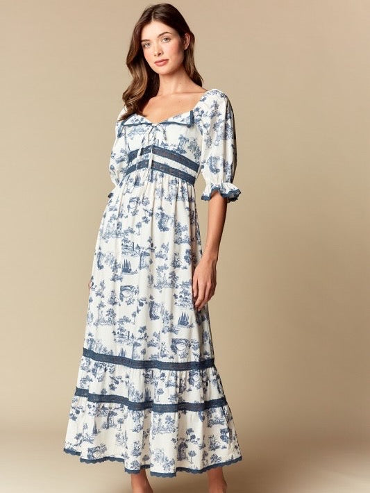 Blue Garden Maxi Dress
