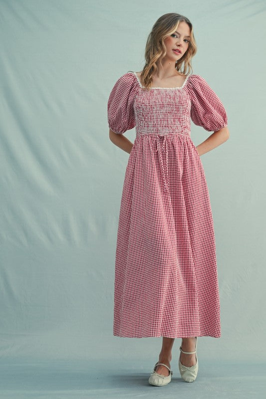 Sweet Gingham midi dress