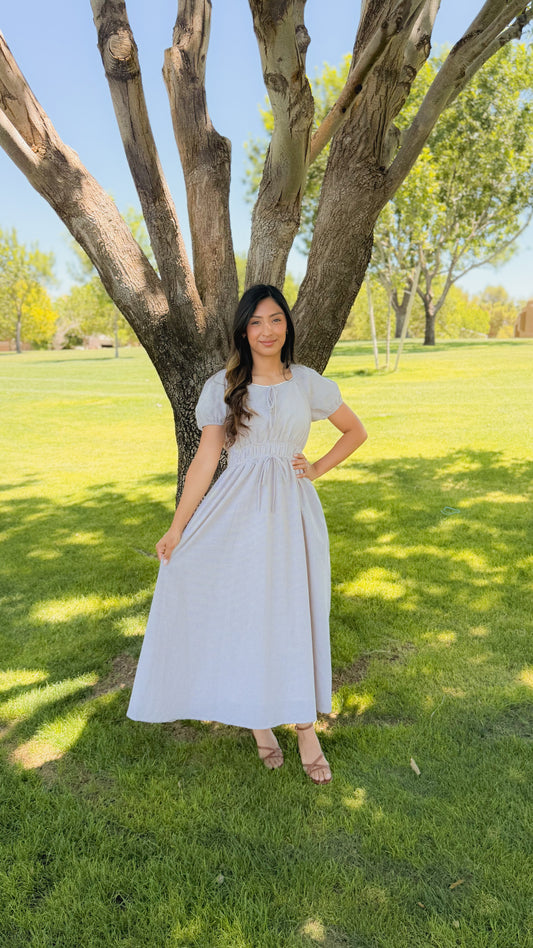 Gingham Brown Midi Dress