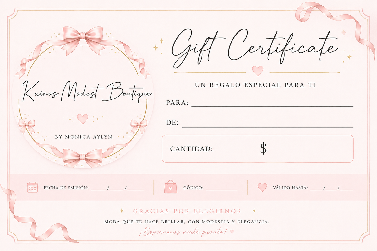 Gift Certificate Kairos Modest Boutique