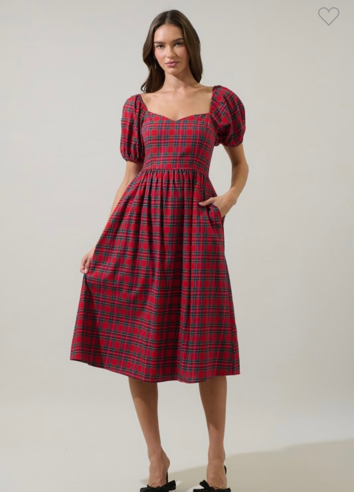 Red Sweetheart Midi Dress