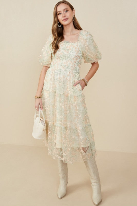 Peach Sky Midi Dress