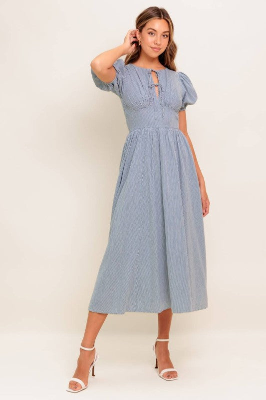 Stripped Midi Dress
