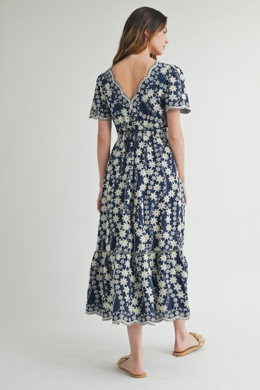 Chic Off-shoulder Lace Midi Dress