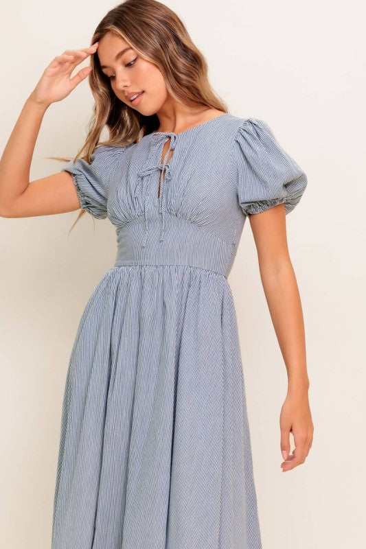 Stripped Midi Dress