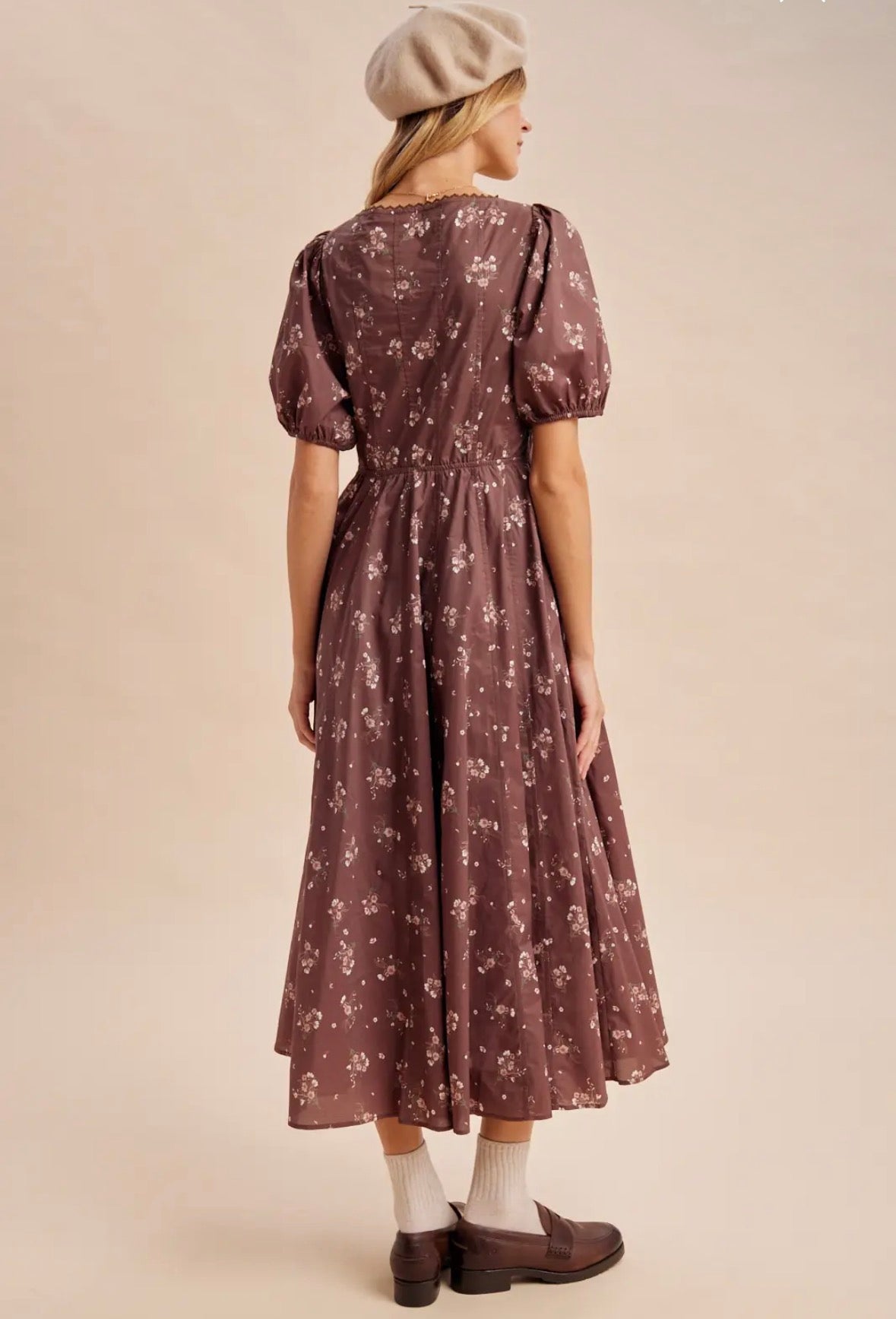 Scoop neck floral maxi dress