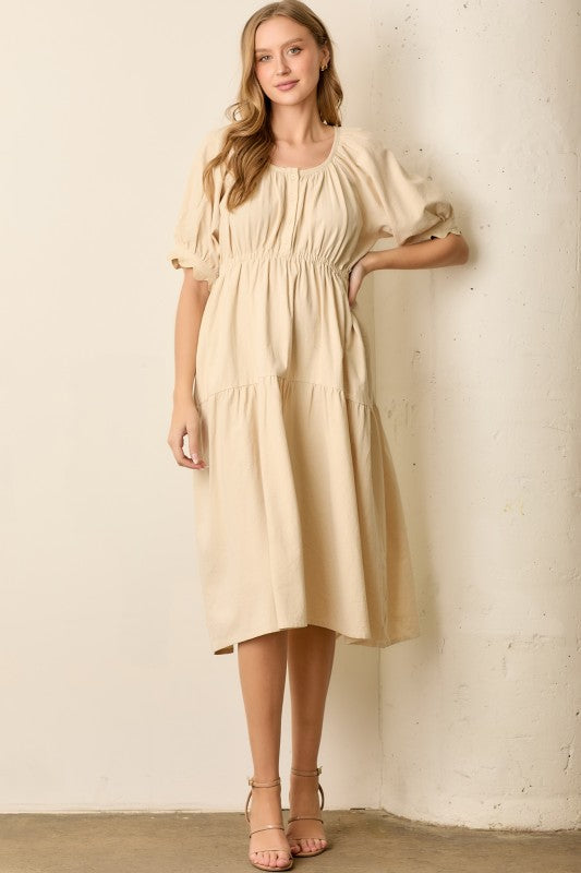 Honey Cream Midi Dress