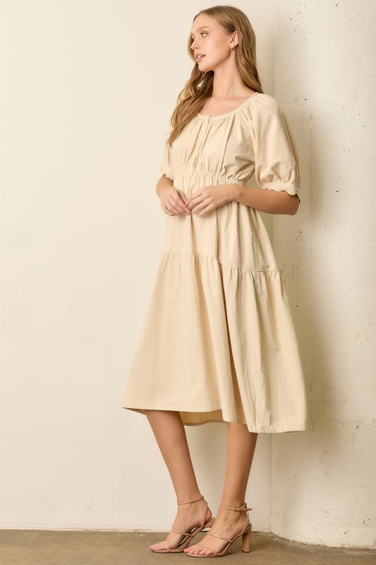 Honey Cream Midi Dress