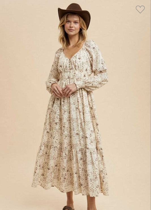 Rust Petal Midi Dress